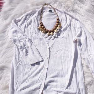 Old Navy White 3/4 sleeve cardigan